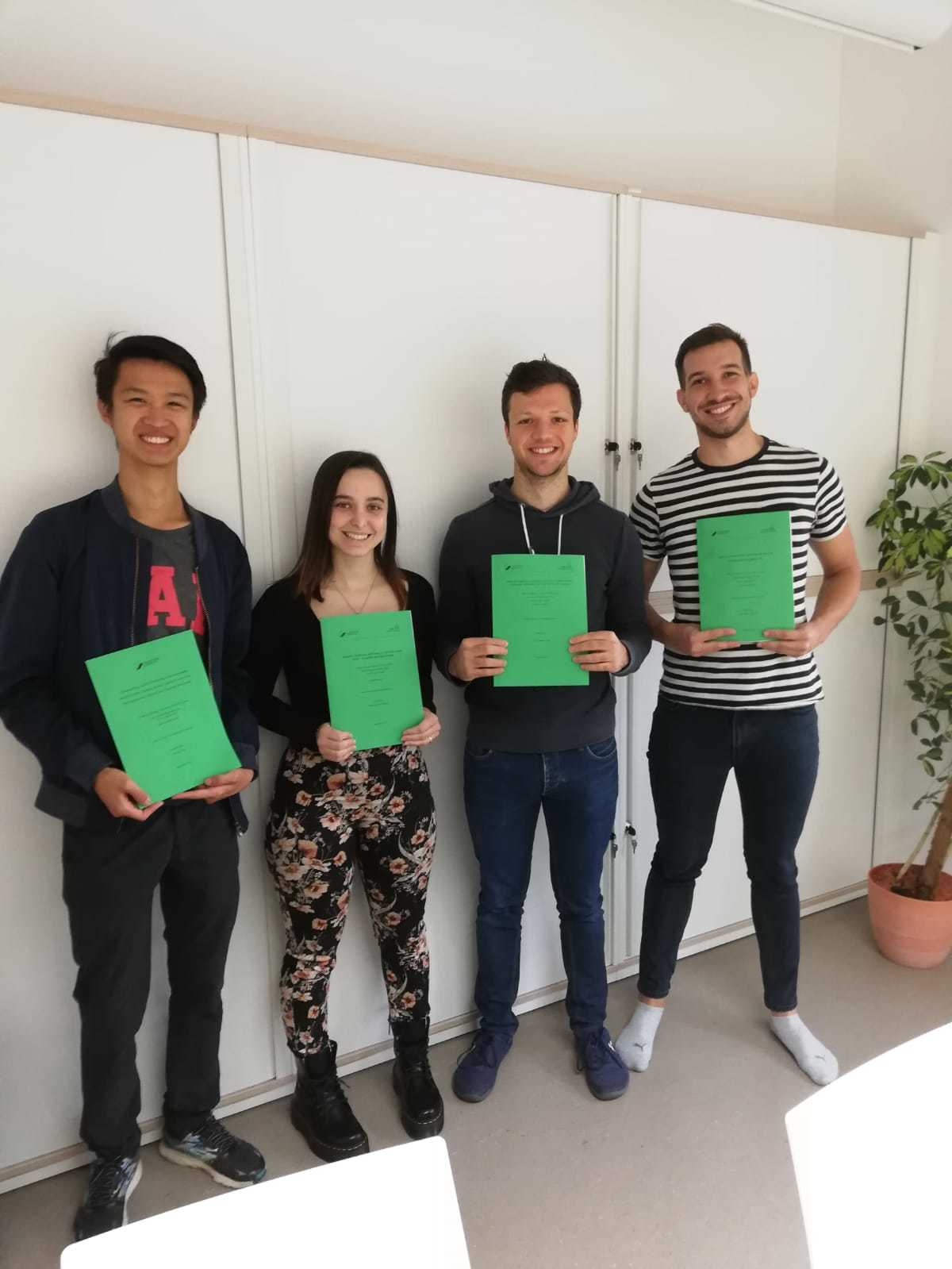 Andrea, José Miguel, Kai2, Sara, and Kai1 have handed in their master theses - congratulations!